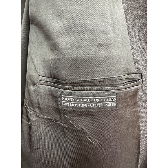 Executive Collection Mens Suit Coat Size 46R Gray Two Button Up Single Breasted - Picture 8 of 13